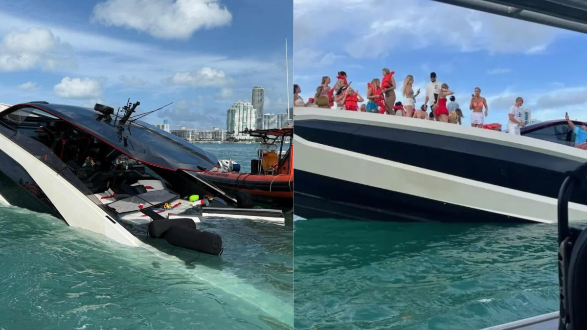 Investigan el hundimiento de un bote de lujo en Miami: las 32 personas a bordo fueron rescatadas