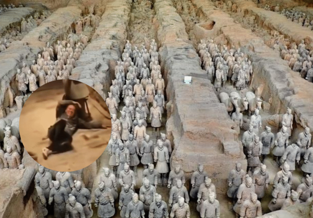 El hombre irrumpió en el Museo de Xi’an en China y destruye parte del Ejército de Terracota

 – Desde dentro