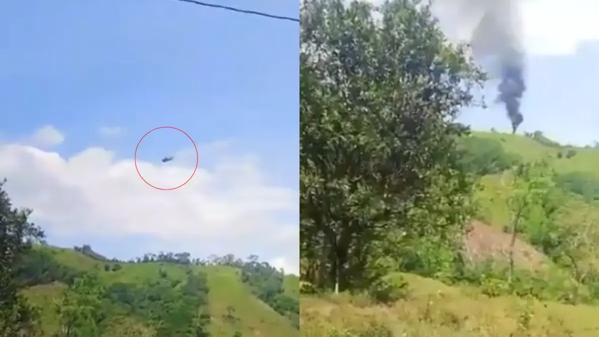 Este es el momento en que el helicóptero antiarcótico fue derribado en Amalfi, Antioquia; Seis policía morirían

 – Desde dentro