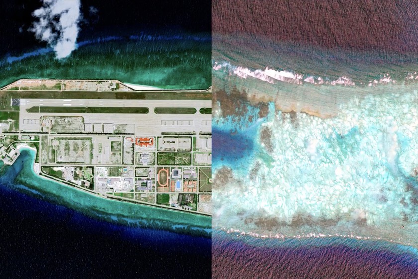 China lleva 12 años arrojando toneladas de arena al mar. Y ahora vemos islas formándose en medio de la nada.

 – Desde dentro