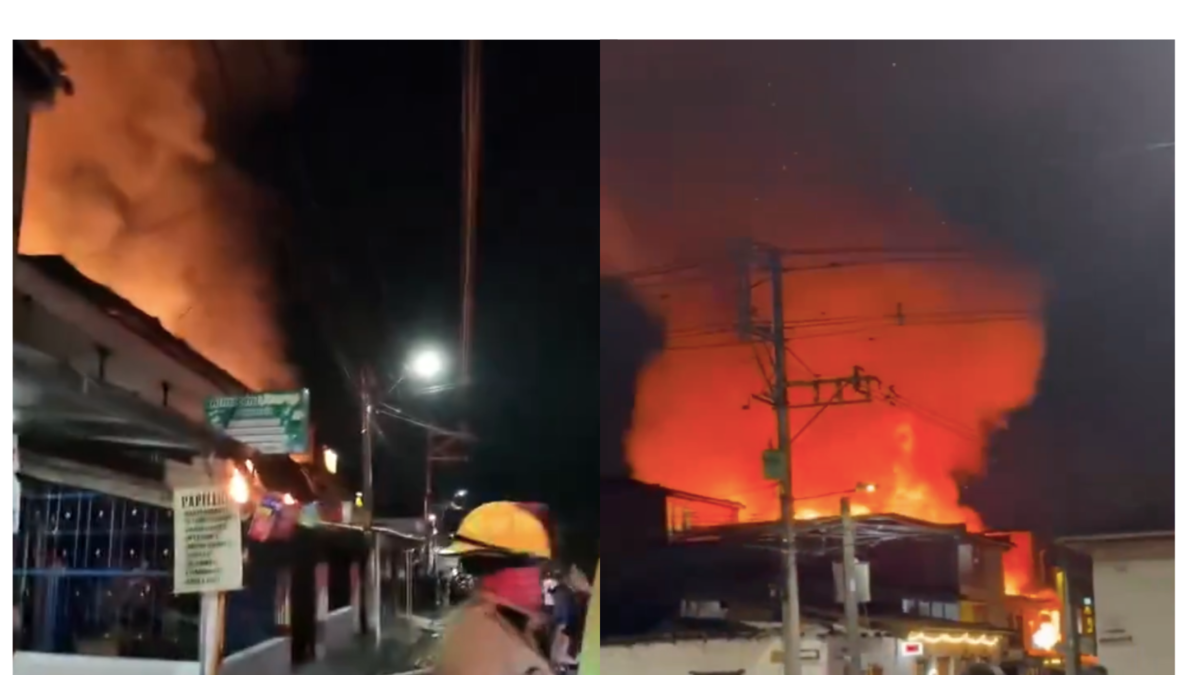 Se reportó un voraz incendio en un centro comercial en Rionegro: los bomberos intentan controlarlo

 – Desde dentro