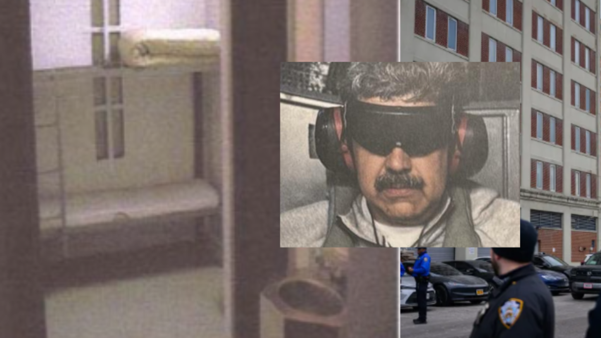 Cama de acero, mínimo espacio y rejas.

 – Desde dentro