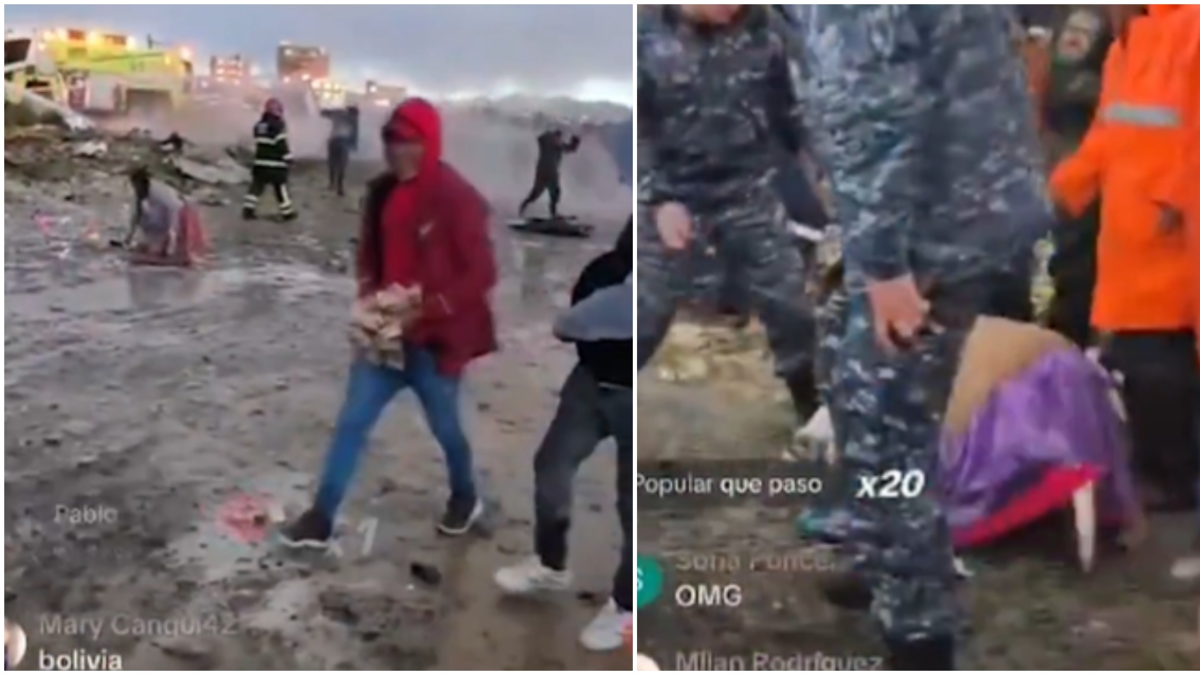 El avión que se estrelló cerca del aeropuerto de El Alto en Bolivia llevaba dinero; La multitud acudió a la zona para robar las entradas.

 – Desde dentro