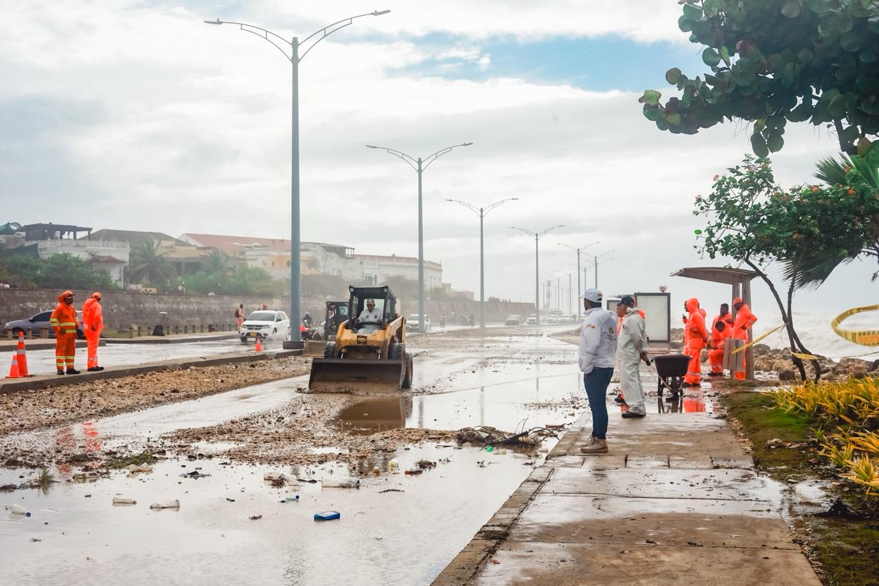 Un frente frío genera caos en la zona turística de Cartagena.