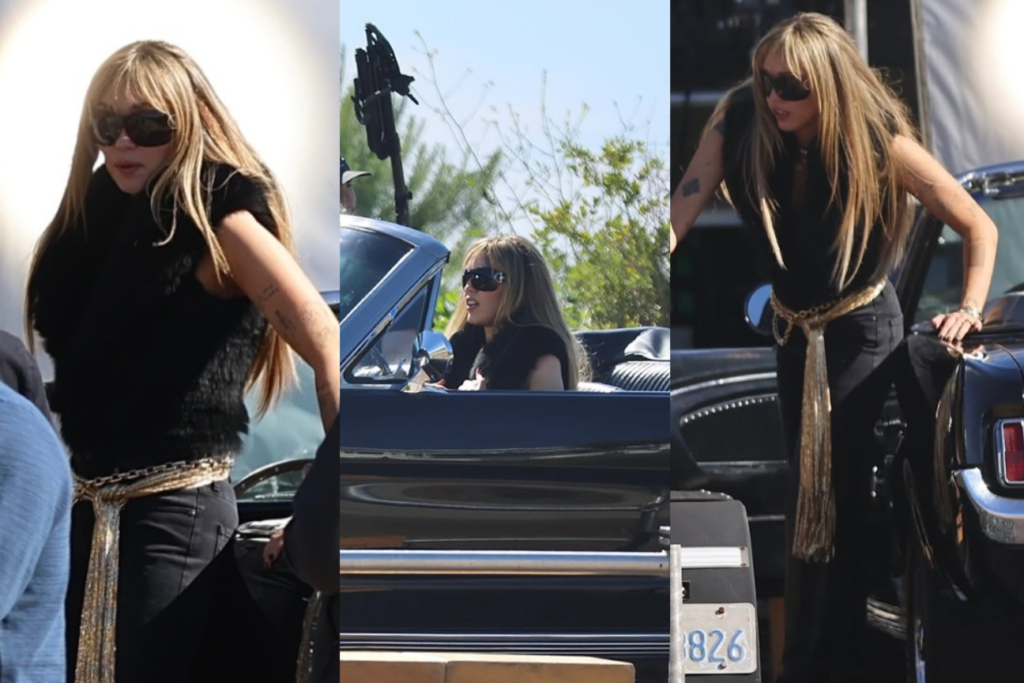 ¡Ya está siendo grabado! Se filtraron fotos de Miley Cyrus como Hannah Montana durante el rodaje – 

 – Desde dentro