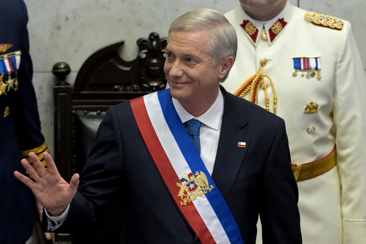 José Antonio Kast durante el acto de investidura como presidente de Chile.