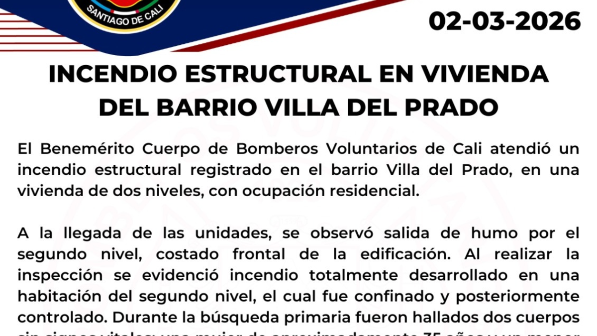 el fuego destruyó gran parte del segundo piso de la casa; Murieron una mujer y un niño de aproximadamente 3 años.

 – Desde dentro