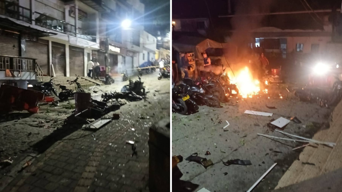 Denuncian detonación de motobomba frente a comisaría de Briceño, Antioquia: un policía resultó herido

 – Desde dentro